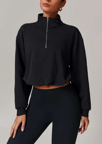 Customized Stand collar zip-up sports sweatshirt