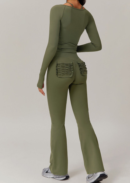 Customized Fitness wide-leg flared pants