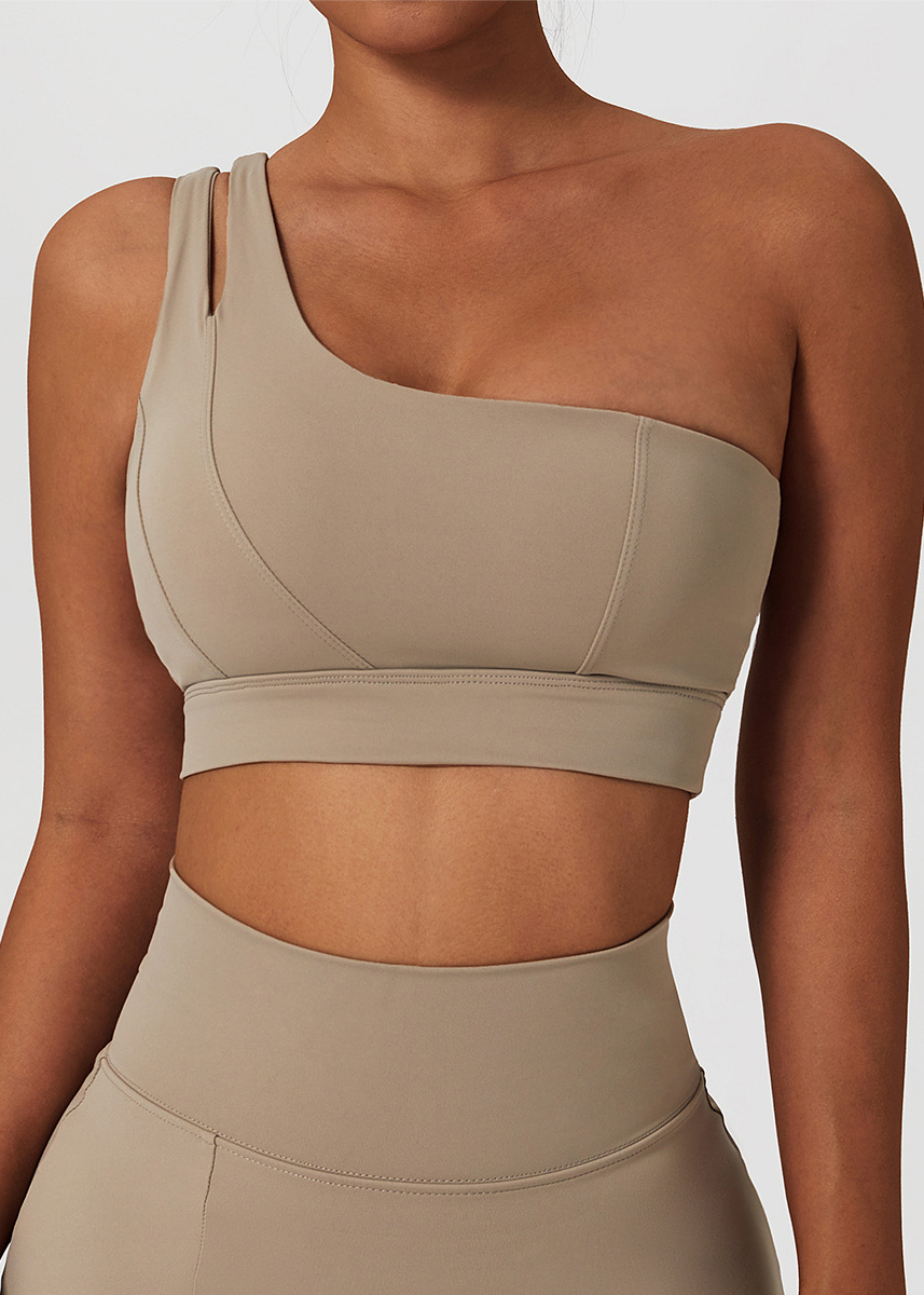Customized Slanted One-Shoulder Back Yoga Bra