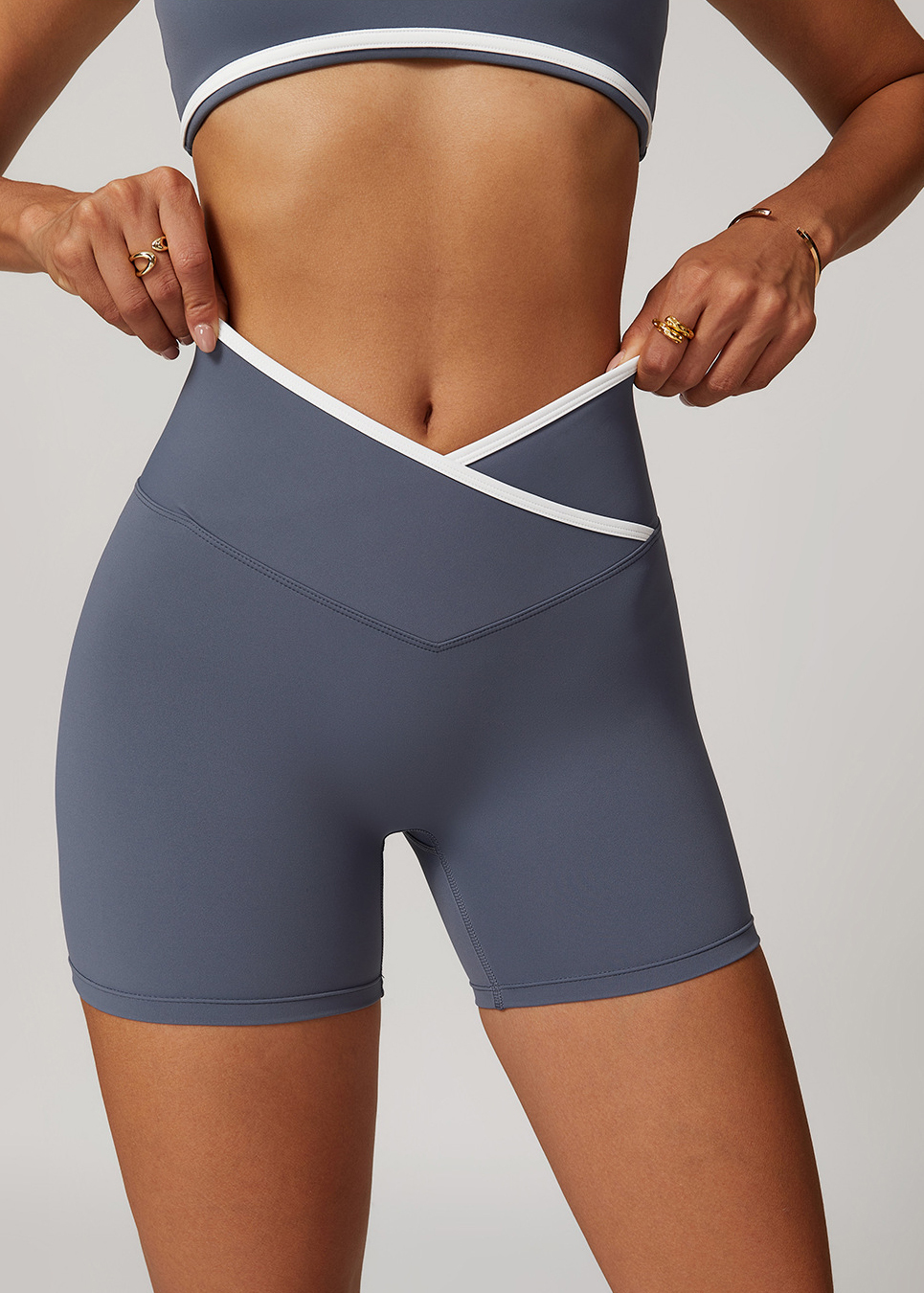 Customized Crossover High Waist Yoga Shorts