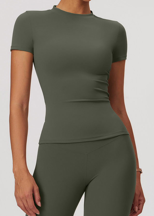 Customized Quick Dry Yoga Wear Short Sleeve