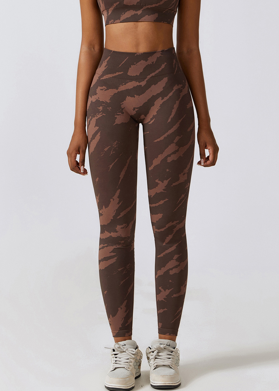 Custom Printed Seamless High Waist Yoga Pants Camouflage