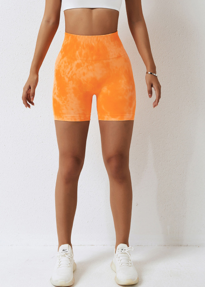 Customized Tie-Dye Seamless Yoga Shorts for Women