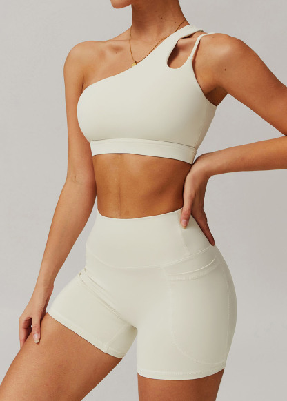 Customized One-shoulder yoga bra