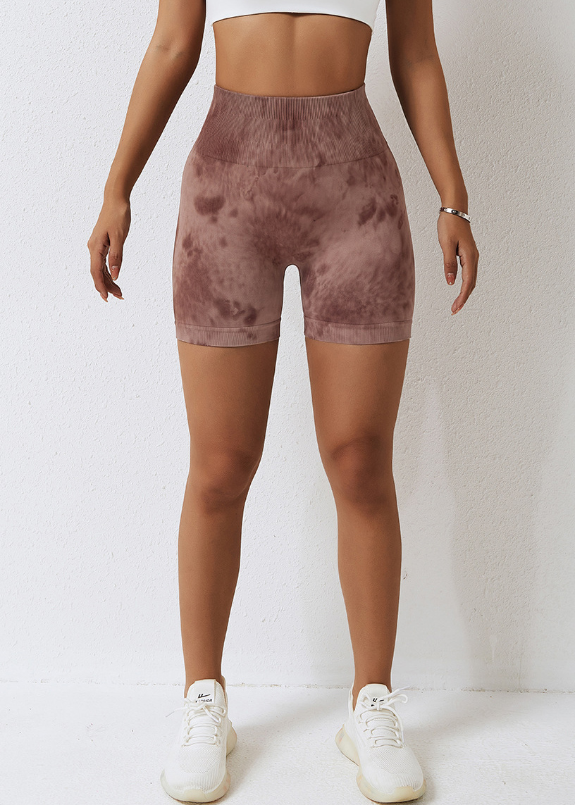 Customized Tie-Dye Seamless Yoga Shorts for Women