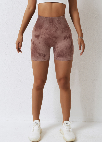 Customized Tie-Dye Seamless Yoga Shorts for Women