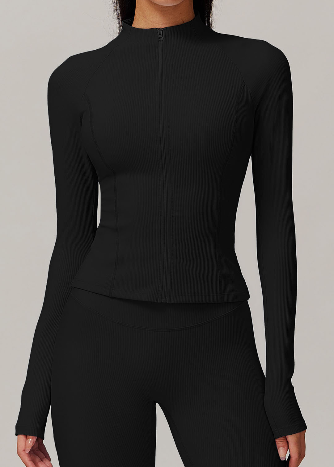 Customized Zipper quick-drying long-sleeved yoga suit