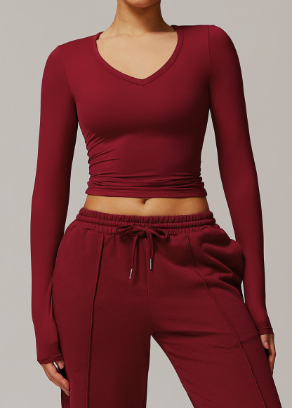 Customized Quick-drying brushed tight yoga long sleeves