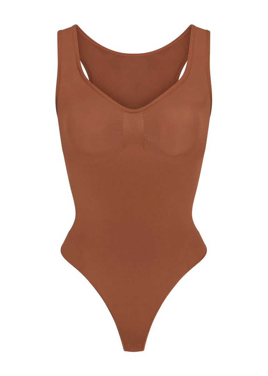 customizable scoop neck thong bodysuit 
