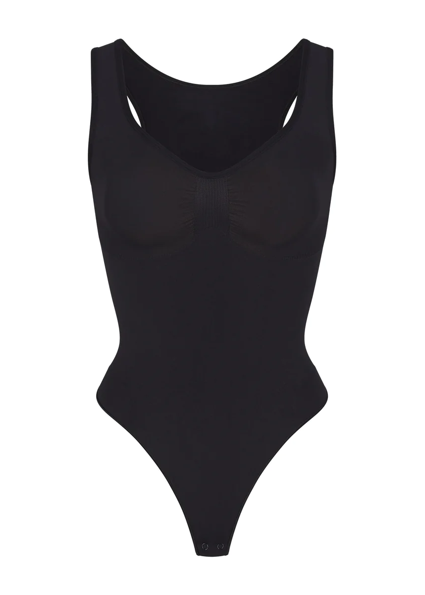 customizable scoop neck thong bodysuit 