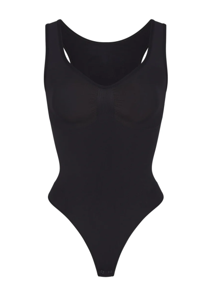 customizable scoop neck thong bodysuit 