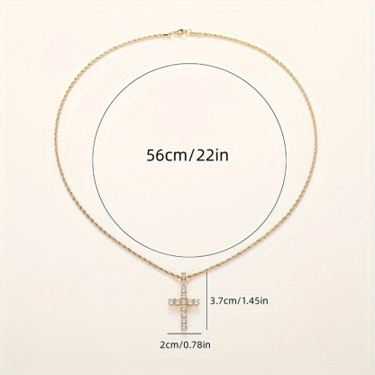 Zircon Cross Pendant Necklace