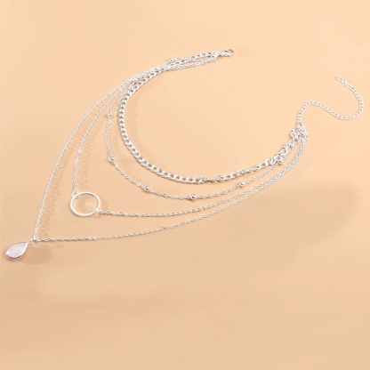 Bohemian Style Zinc Alloy Exquisite Water Drop Pendant Multilayer Necklace