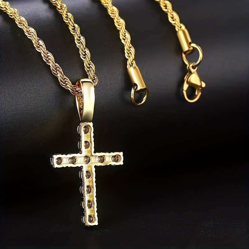 Zircon Cross Pendant Necklace