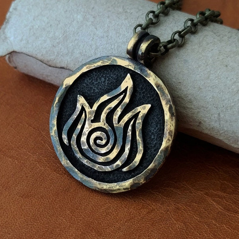 Vintage Flame Rune Fashion Pendant Necklace Bohemian