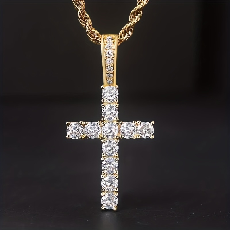 Zircon Cross Pendant Necklace