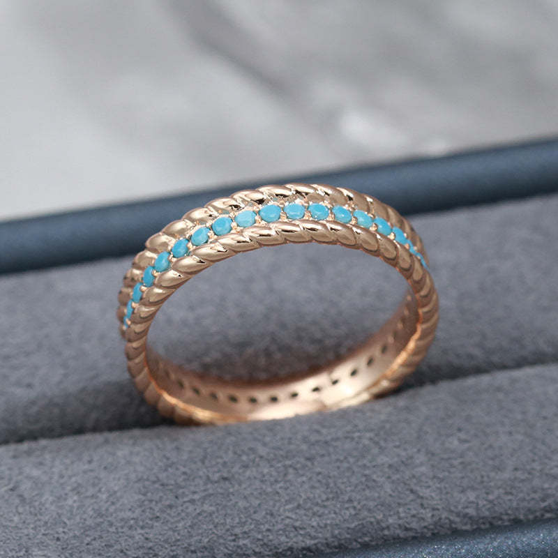 New 585 Rose Gold Simple Sapphire Ring-canovaniajewelry