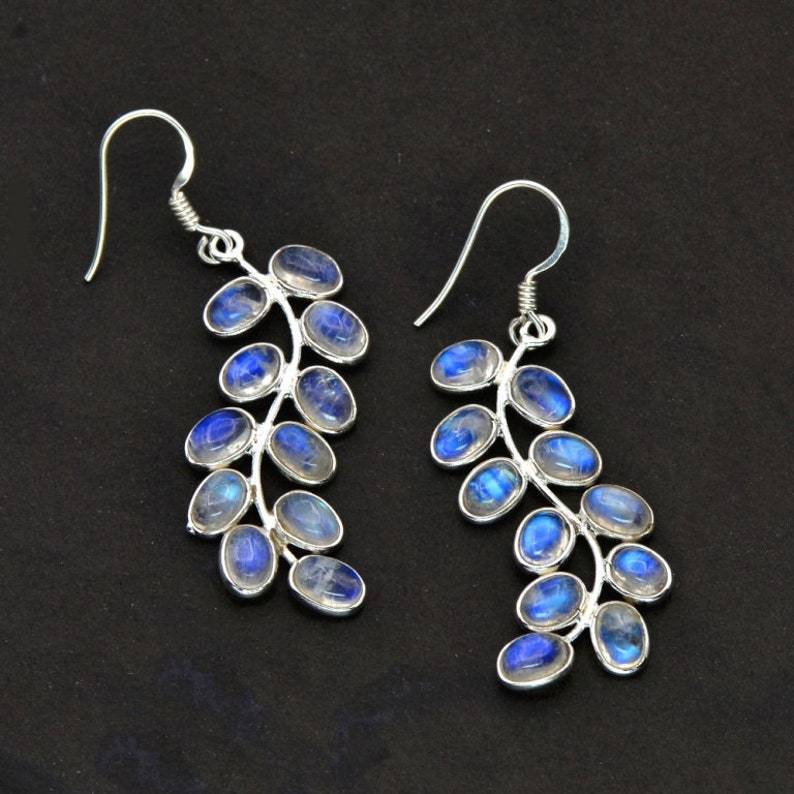 Leaf Moonstone Earrings-canovaniajewelry