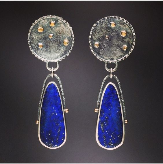Vintage Lapis Lazuli Drop Earrings-canovaniajewelry