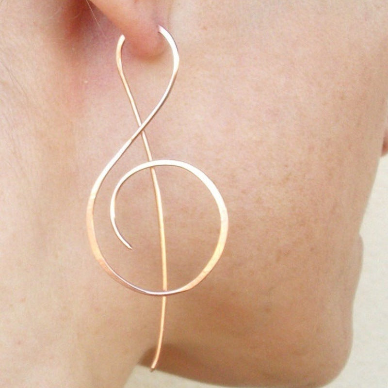 Women's 14K Rose Gold Note Earrings-canovaniajewelry