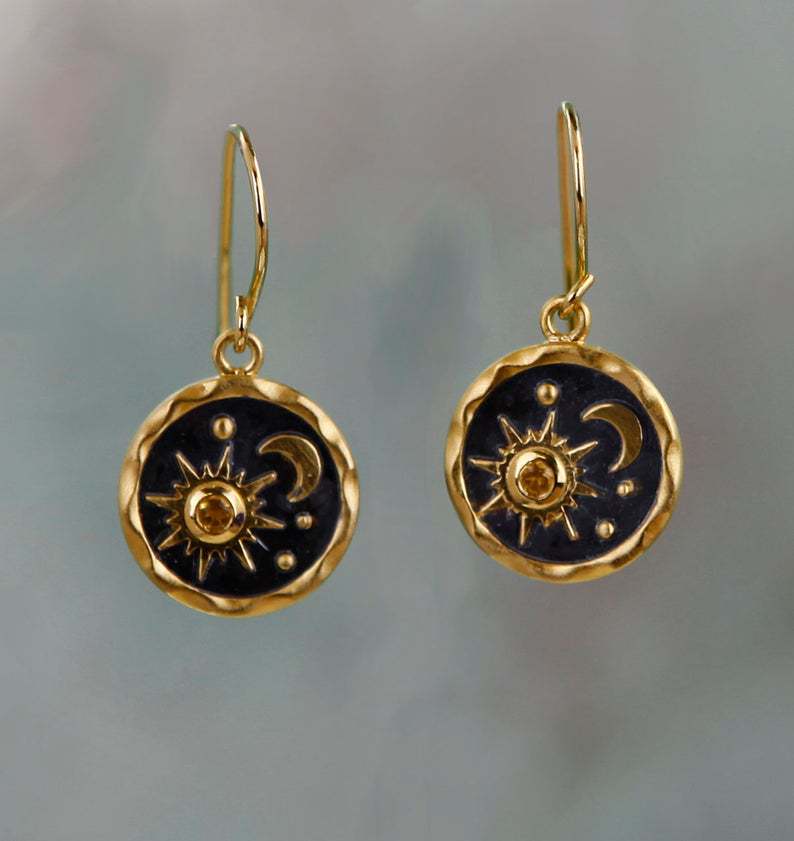 Sun Moon Earrings-canovaniajewelry