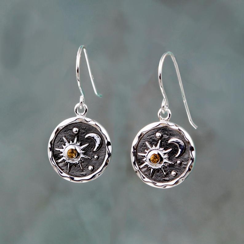 Sun Moon Earrings-canovaniajewelry