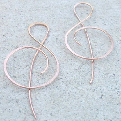 Women's 14K Rose Gold Note Earrings-canovaniajewelry