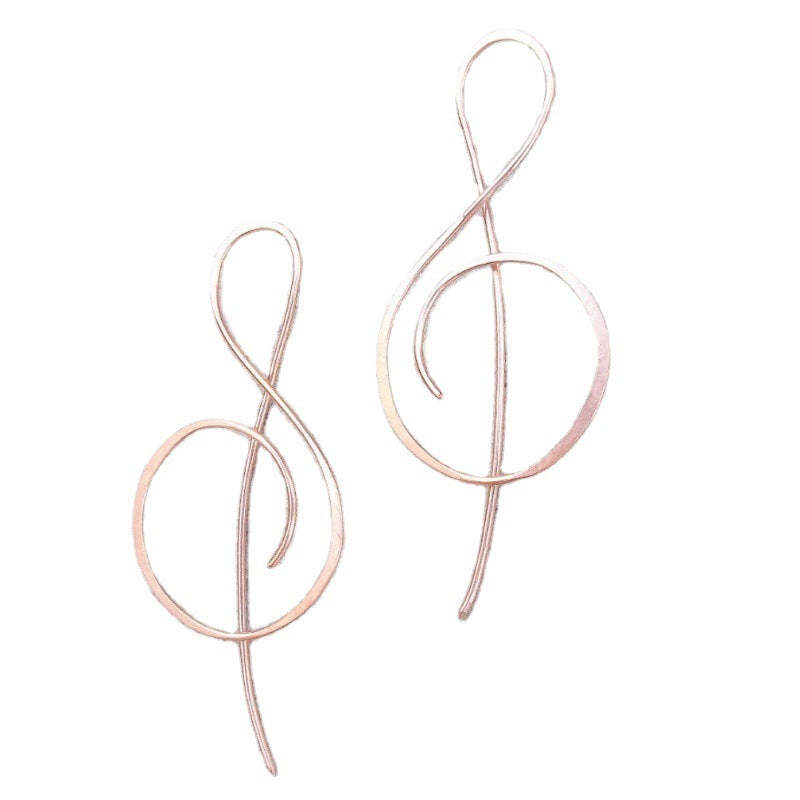 Women's 14K Rose Gold Note Earrings-canovaniajewelry