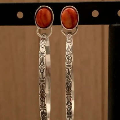 Boho Vintage Onyx Turquoise Earrings-canovaniajewelry