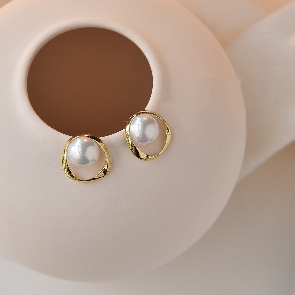 925 silver needle three-dimensional pearl earrings-canovaniajewelry