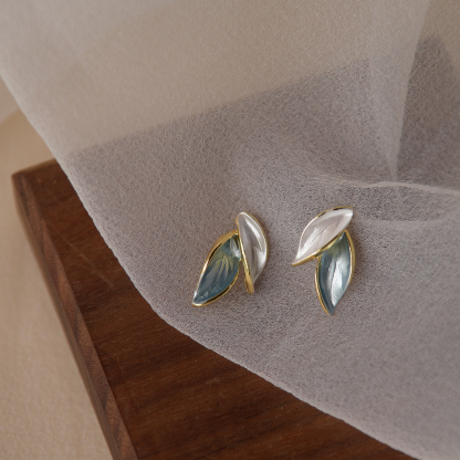 925 silver needle leaf stud earrings-canovaniajewelry