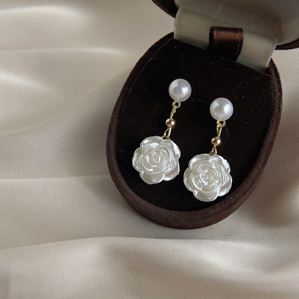 925 Silver Needle Pearl Flower Stud Earrings-canovaniajewelry