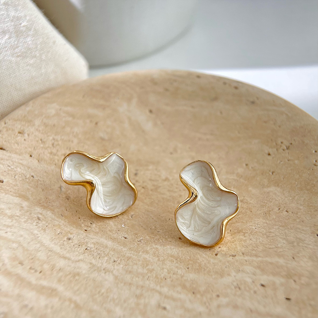 Abstract geometric shaped drop glaze earrings-canovaniajewelry