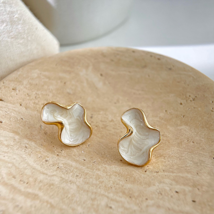 Abstract geometric shaped drop glaze earrings-canovaniajewelry