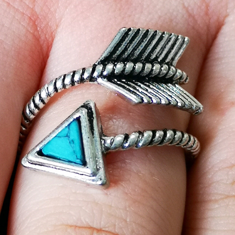 Triangle Turquoise Arrow Rings-canovaniajewelry