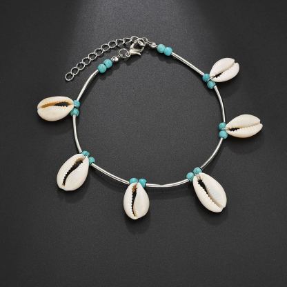 Vintage turquoise shell anklet-canovaniajewelry