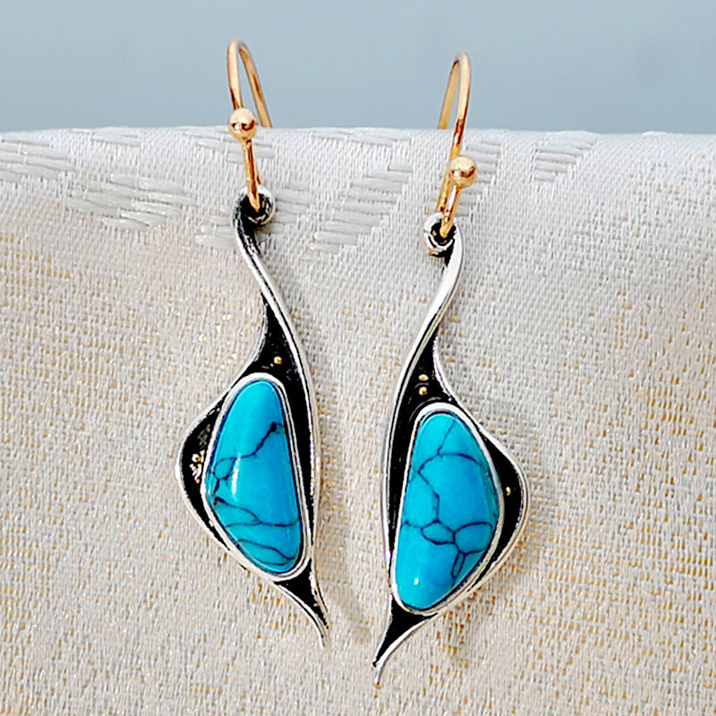 Cygnet set turquoise earrings-canovaniajewelry