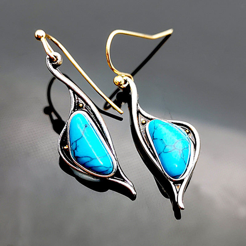 Cygnet set turquoise earrings-canovaniajewelry