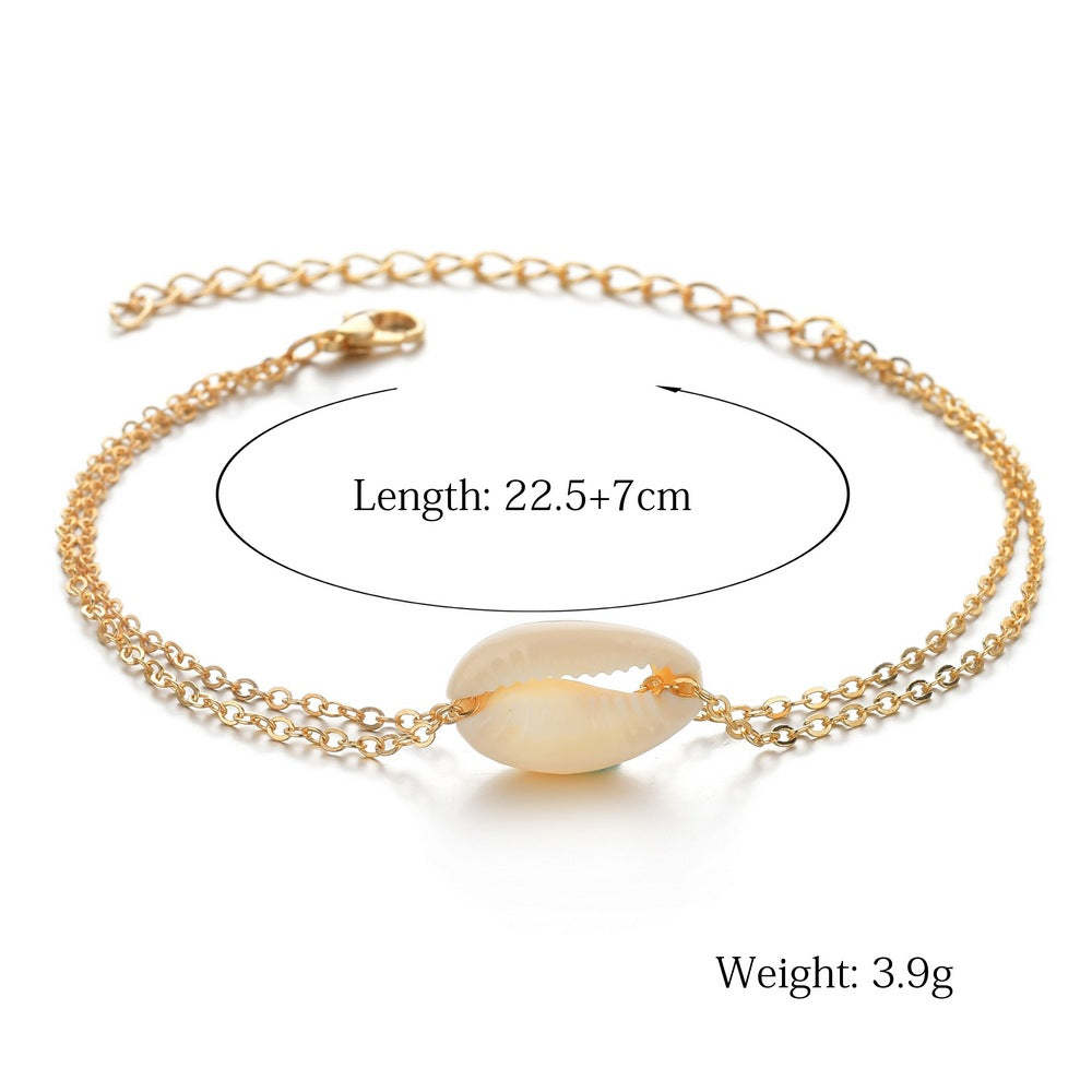 Retro personality sea shell multi-layer anklet-canovaniajewelry