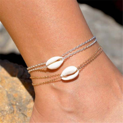 Retro personality sea shell multi-layer anklet-canovaniajewelry