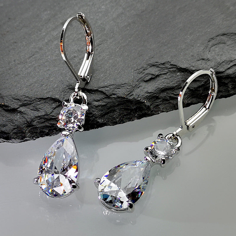 Drop shaped zircon earrings-canovaniajewelry