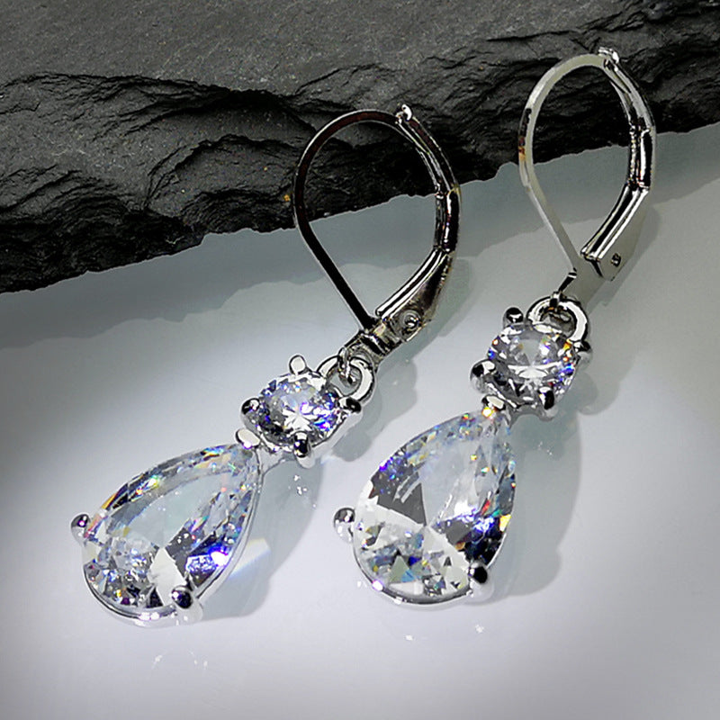 Drop shaped zircon earrings-canovaniajewelry