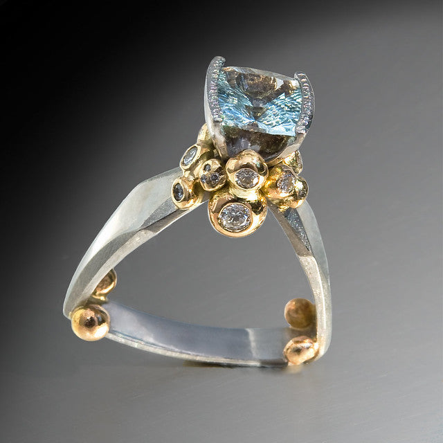 Triangle Hyrantopaz ring plated in 18-karat gold-canovaniajewelry