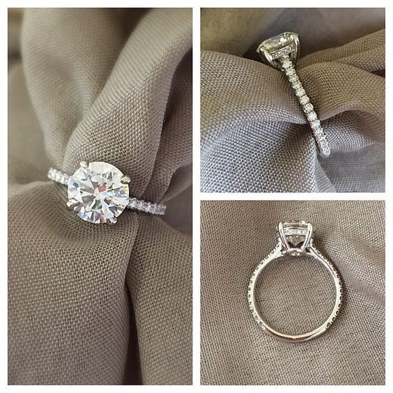 Sterling Silver Round Cut Moissanite Wedding Ring-canovaniajewelry