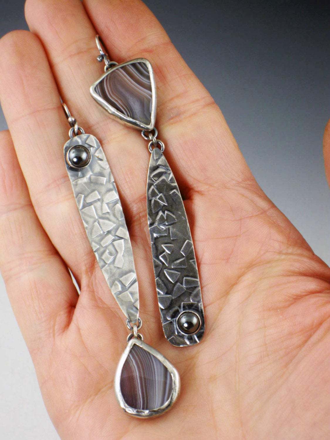 Bohemian style triangle Thai silver simple earrings-canovaniajewelry