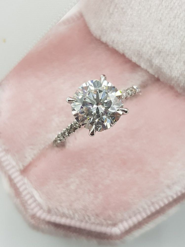 Sterling Silver Round Cut Moissanite Wedding Ring-canovaniajewelry