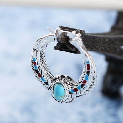 Turquoise Eagle Feather Ring-canovaniajewelry