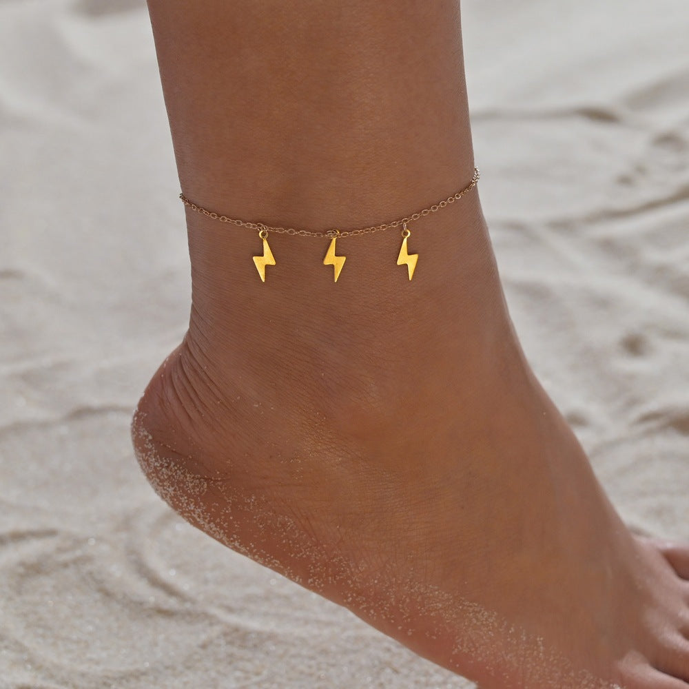 Glitter smooth lightning anklet-canovaniajewelry