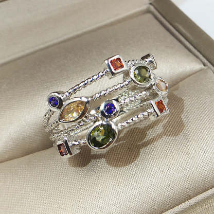 Bohemian colored zircon ring-canovaniajewelry