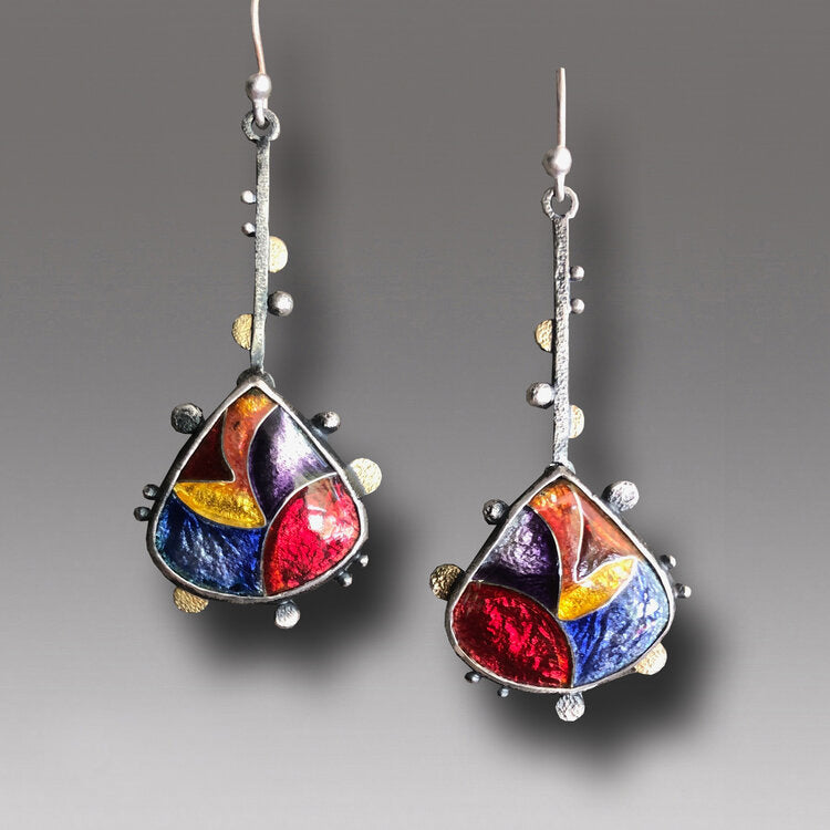 Boho Water Drop Shape shiny colorful sexy earrings-canovaniajewelry